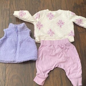 Cat & Jack Purple and White Kids Matching Set